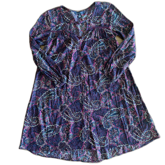 American Eagle Purple Paisley Print Dress Women's XXS - Picture 1 of 13